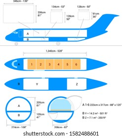 Airplane Scheme Cargo Aircraft Guide Stock Vector (Royalty Free ...