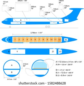 Airplane Scheme Cargo Aircraft Guide Stock Vector (Royalty Free ...