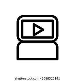 Diseño del Vector del icono del contorno de la pantalla del avión bueno para el Web o el App móvil