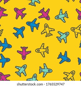 airplane, seamless pattern. can be edited can be used for wrapping paper, background.