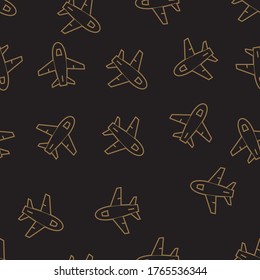 airplane, seamless pattern. can be edited can be used for wrapping paper, background.