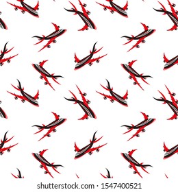 Airplane seamless pattern. Sport concept. Vector aircraft illustration