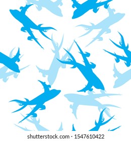 Airplane seamless pattern. Sport concept. Vector aircraft illustration