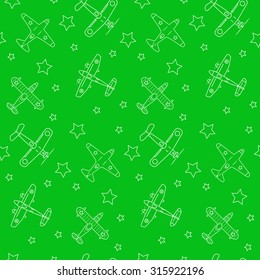 Airplane  seamless pattern, vector  background