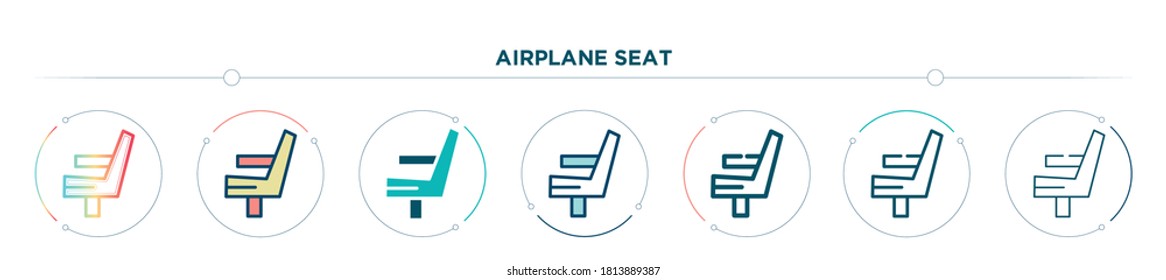 airplane seat icon designed in gradient, filled, two color, thin line and outline style. vector illustration of airplane seat vector icons. can be used for mobile, ui, web
