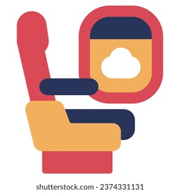 Airplane Seat Icon Illustration, for uiux, web, app, infographic, etc