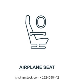 Airplane Seat icon. Outline thin line style from airport icons collection. Pixel perfect Airplane Seat icon for web design, apps, software, print usage