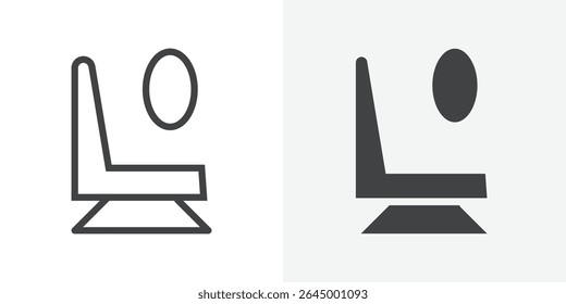 Airplane seat icon Outline vector sign