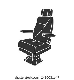 Airplane Seat Icon Silhouette Illustration. Vector Graphic Pictogram Symbol Clip Art. Doodle Sketch Black Sign.