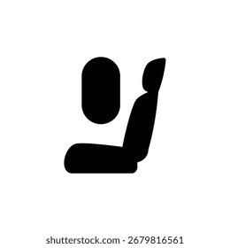 Icono de asiento de avión, estilo plano simple, ilustración, Plantilla de pictograma de símbolo de logotipo, para UI o UX aislado en blanco para App móvil, editable