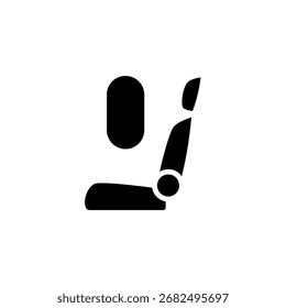 airplane seat icon, simple flat style, illustration, logo sign symbol pictogram template, for ui or ux isolated on white for mobile app, editable