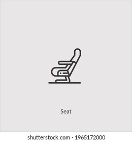 airplane seat icon vector icon.Editable stroke.linear style sign for use web design and mobile apps,logo.Symbol illustration.Pixel vector graphics - Vector