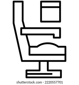 Imagen vectorial del icono del asiento del avión. También se puede usar para aplicaciones web, aplicaciones móviles y medios impresos.