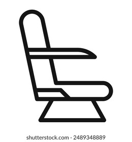 Airplane seat icon Vector symbol or sign set collection in black and white outline