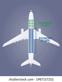 Airplane Seat Map. Vector Illustration