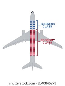 Airplane Seat Map. Vector Illustration