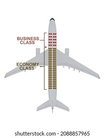 Airplane Seat Map. Vector Illustration