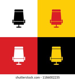Airplane seat sign illustration. Vector. Icons of german flag on corresponding colors as background.