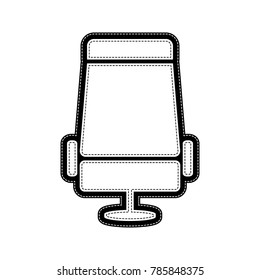 Airplane seat sign illustration. Vector. Flat style black icon on white.
