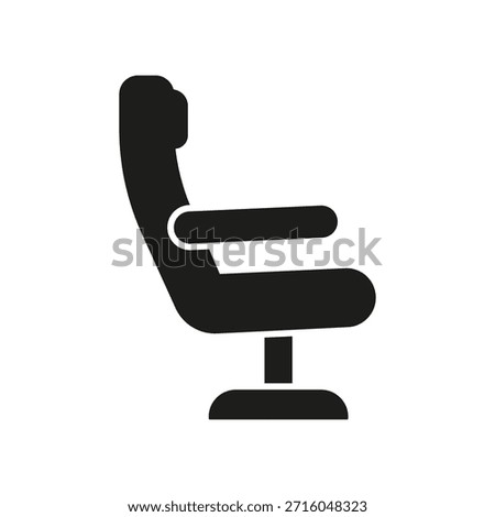 Airplane Seat Solid Icon. In-Flight Comfort, Travel Seating, And Passenger Accommodation Silhouette Symbol. Aviation And Airline Services. Isolated Vector Illustration.