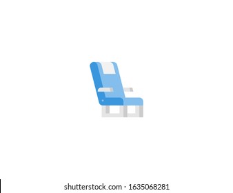 Airplane Seat Vector Flat Icon. Isolated Transport, Train, Bus Seat Emoji Illustration 