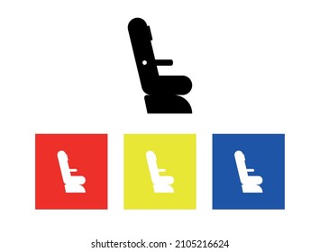 Airplane Seat Vector Flat Icon. Isolated Transport, Train, Bus Seat Emoji Illustration