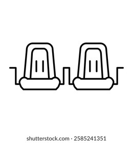 Airplane seats icon Flat vector set outline