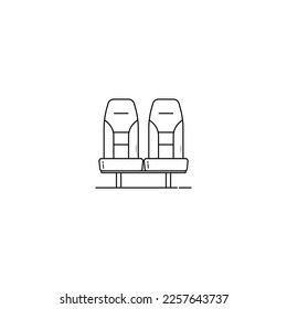 Icono de asientos de avión gráfico vectorial aislado