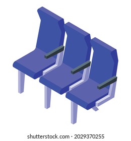 Airplane Seats Icon Isometric Vector. Chair Seat. Flight Interior