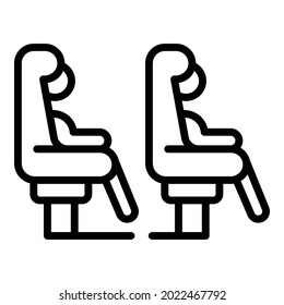 Airplane seats icon outline vector. Plane seat. Aircraft chair