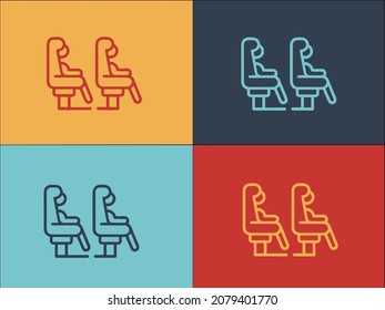 Airplane Seats Logo Template, Simple Flat Icon Of plane,travel,aircraft