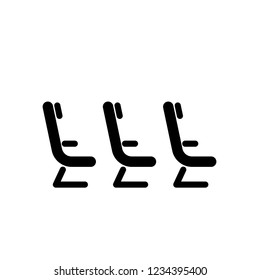 Airplane seats silhouette icon. Clipart image isolated on white background