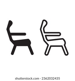 Airplane seats vector icon.filled flat sign for mobile concept flat illustration on white background..eps