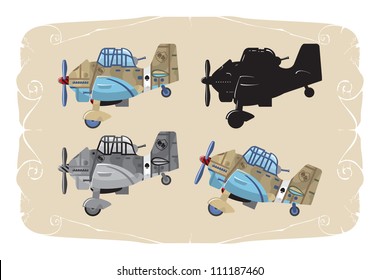 Airplane of the Second World War, 2. Toy, vector