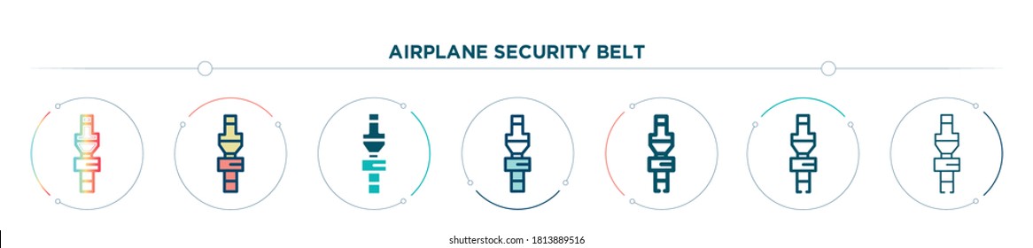 airplane security belt icon designed in gradient, filled, two color, thin line and outline style. vector illustration of airplane security belt vector icons. can be used for mobile, ui, web
