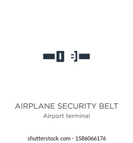 Airplane security belt icon vector. Trendy flat airplane security belt icon from airport terminal collection isolated on white background. Vector illustration can be used for web and mobile graphic 