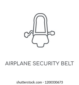 Airplane Security Belt linear icon. Airplane Security Belt concept stroke symbol design. Thin graphic elements vector illustration, outline pattern on a white background, eps 10.