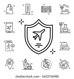 Airplane, security icon. Airport icons universal set for web and mobile