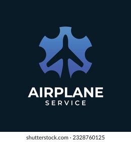 Plantilla vectorial de diseño del logotipo del servicio de avión