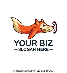 Airplane shaped cartoonist fox suitable for aviation, tour and travel business
