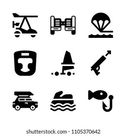 airplane, sharp, symbol and dive icons in Sport vector set. Graphics for web and design