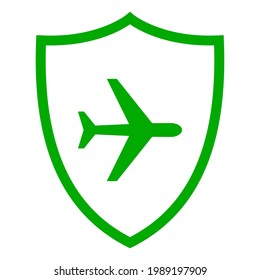 Avión y escudo en blanco