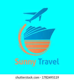 airplane and ship transportation logos