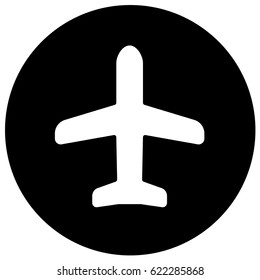 Airplane Sign Black. Vector.