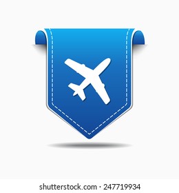 Airplane Sign blue Vector Icon Design