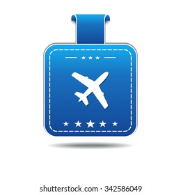 Airplane Sign blue Vector Icon Design