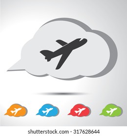 Airplane sign flat icon