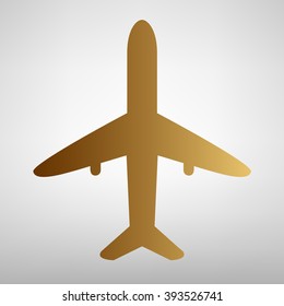 Airplane sign. Flat style icon