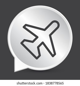 Airplane Schild Symbol in Silber-Taste. Eps10 Vektorgrafik.