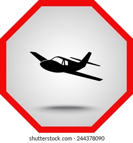 Airplane sign icon, vector illustration. Flat design style
